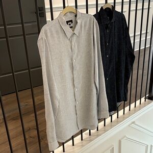 Striped and Solid Button-Up Shirts